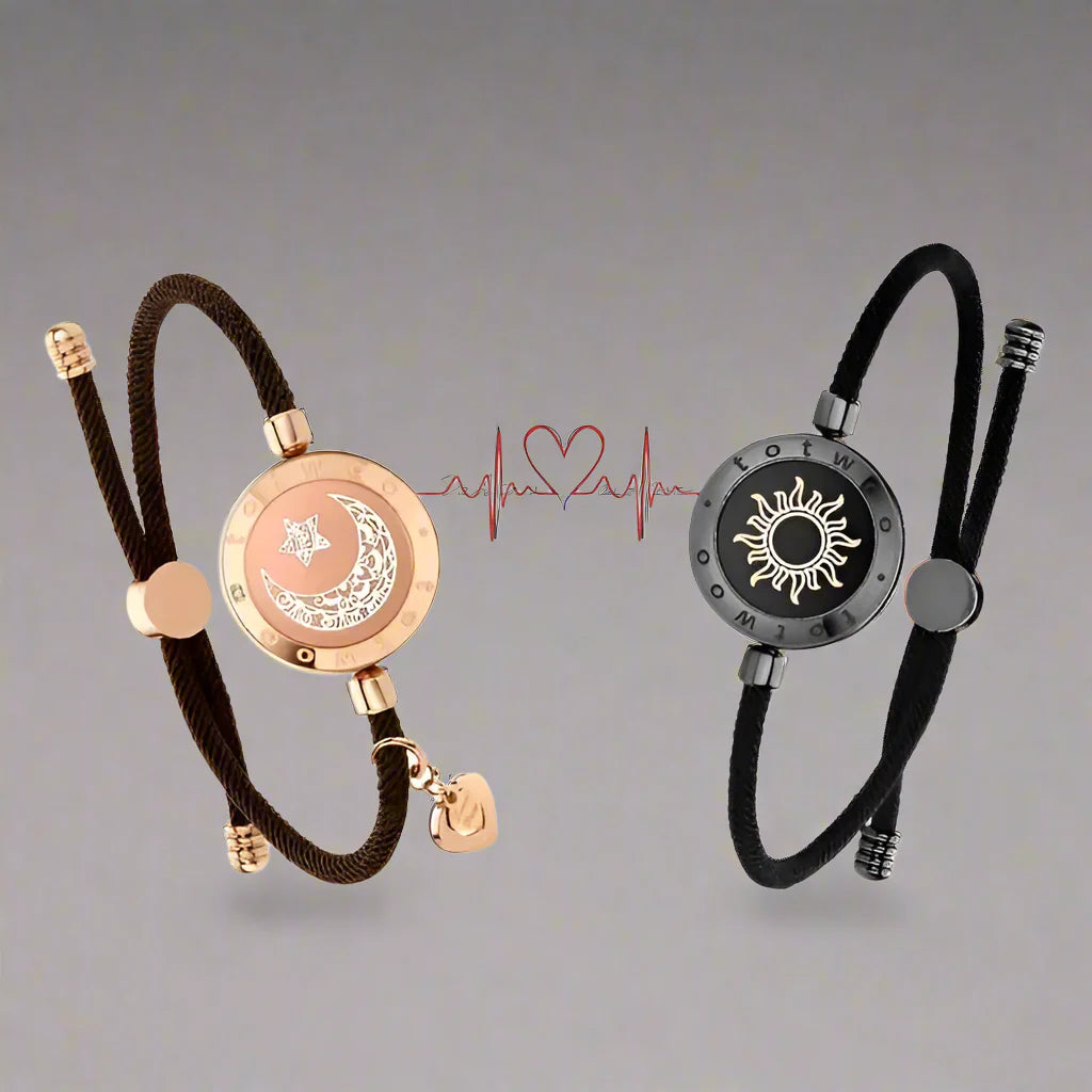 Pulseras de amor totwoo de sol y luna, pulseras táctiles de relación de larga distancia que se iluminan y vibran para parejas, regalos