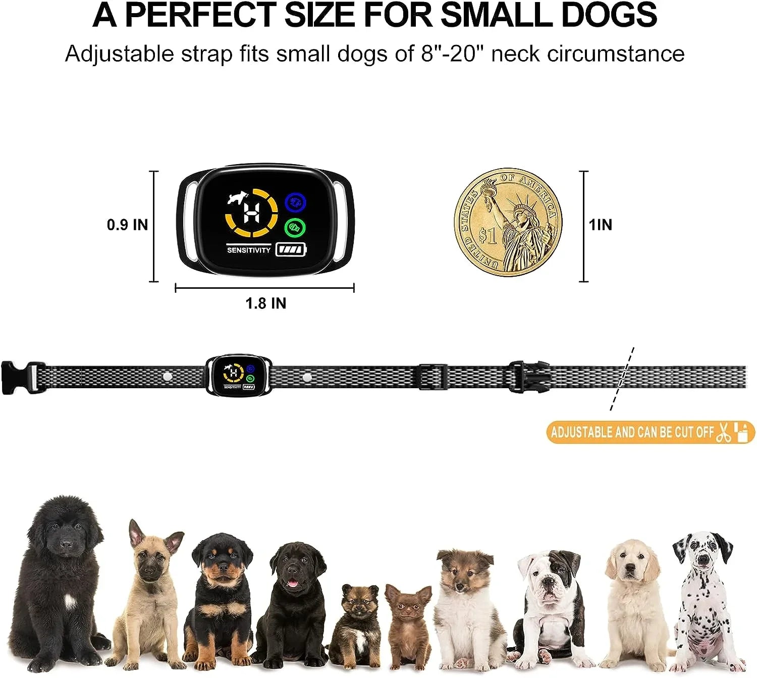 SmartSafe No-Bark Collar for Small Dogs | Anti-Barking Rechargeable