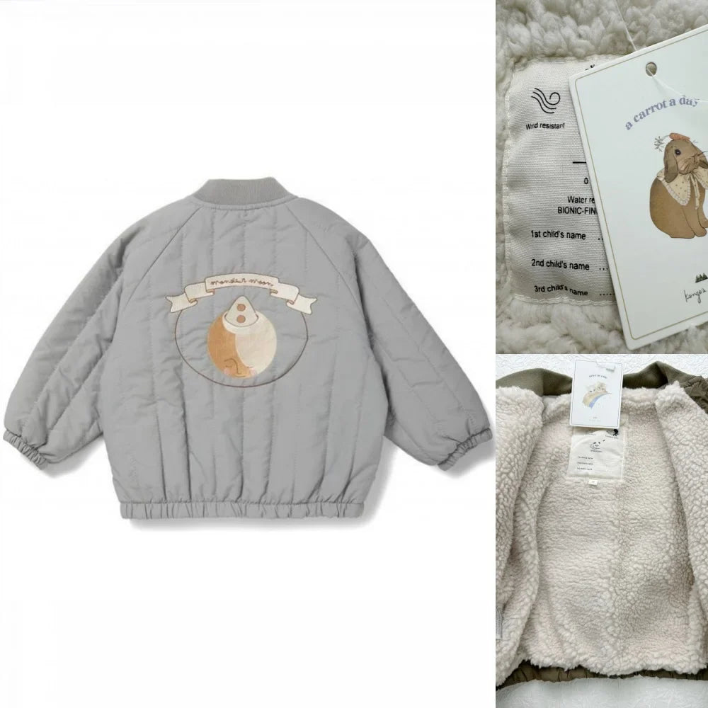 Accogliente giacca per bambini in lana d'agnello – Capispalla invernale unisex per neonati e bambini