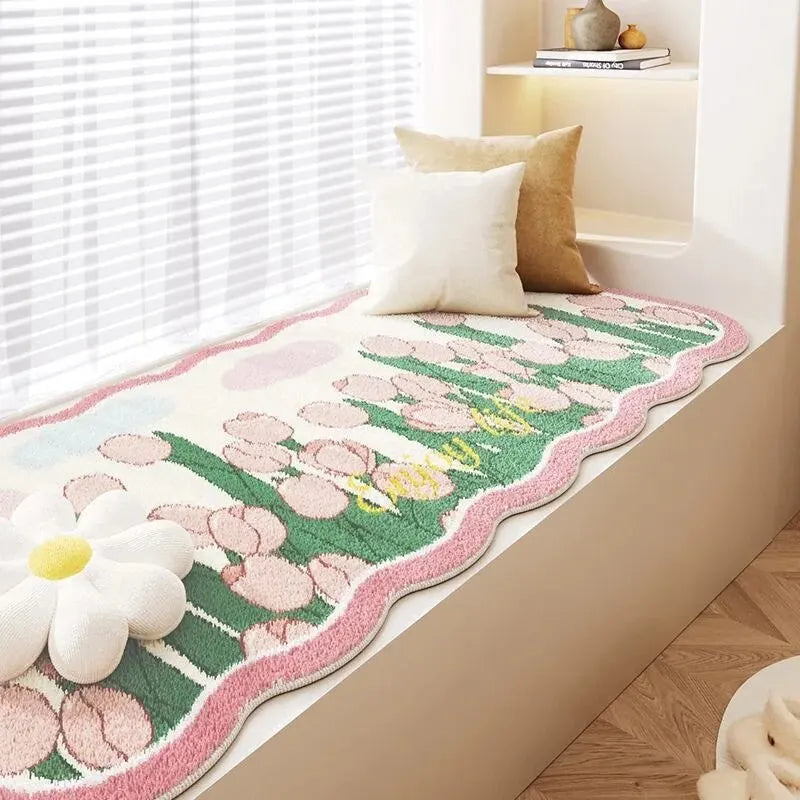 Tapis en cachemire floral résistant à la saleté