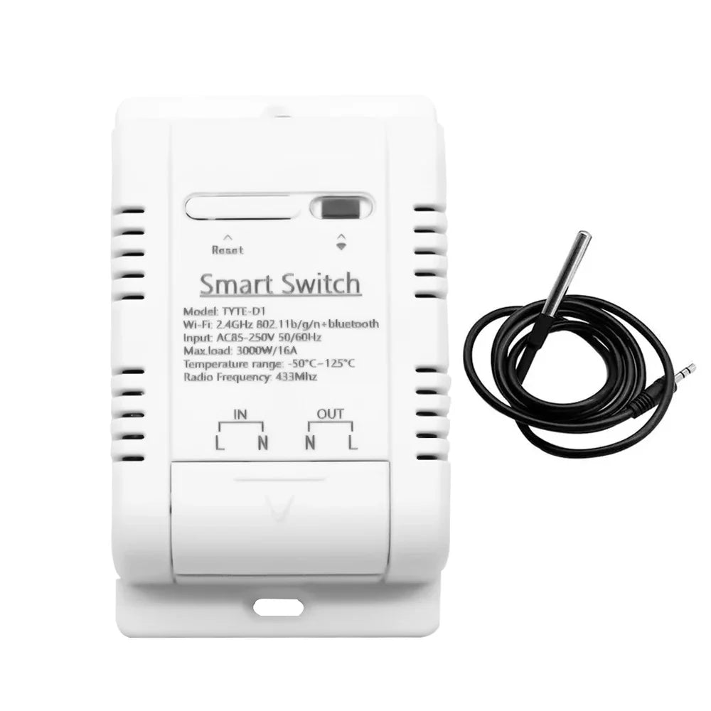 Nova Smart WiFi Termostat Switch – 16A, Energiövervakning, Alexa & Google Home kompatibel