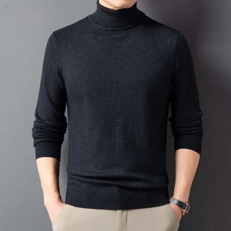 Mezzi: Autumn and Winter 100% Wool/Cashmere Sweater with High Collar