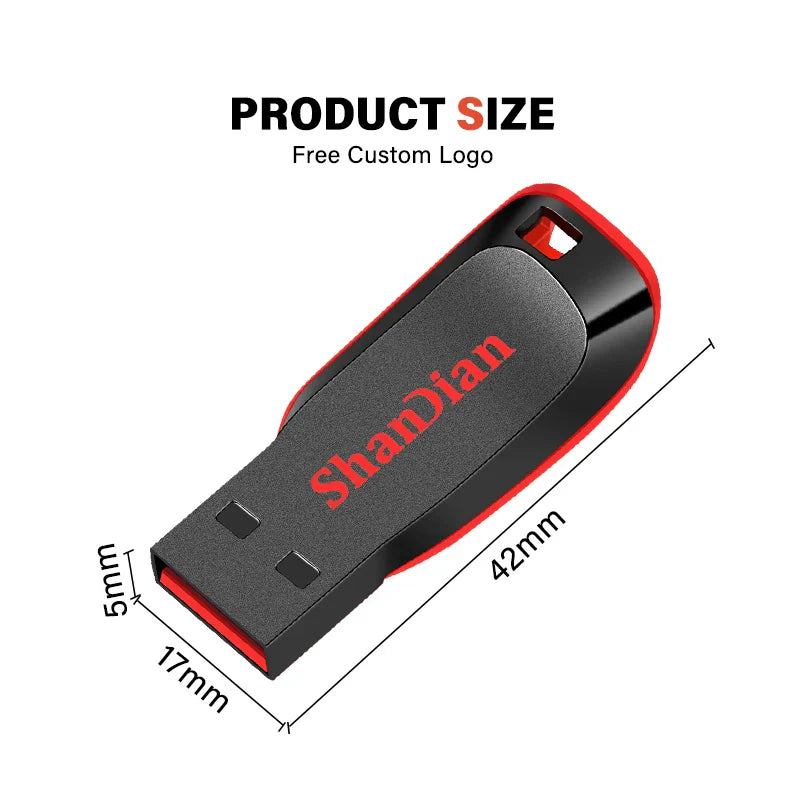 JASTER USB 2.0 Flash Drive | 32GB, 64GB, 128GB | High-Capacity Speed Memory Stick with Keychain | Business Gift