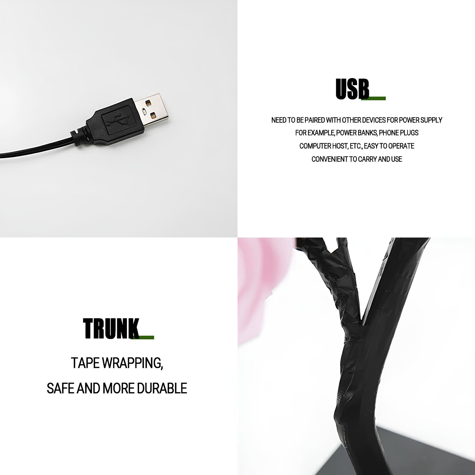 Lampada a 24 LED per alberi di rose, fiori, luce notturna, alimentata tramite USB