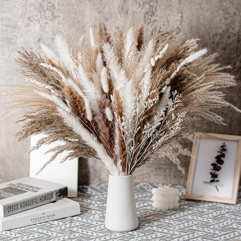 Bouquet di Pampas Essiccato Naturale da 80PCS