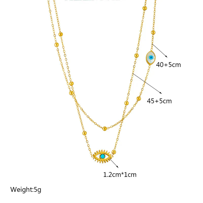 Halo Essence Evil Eye Layered Necklace