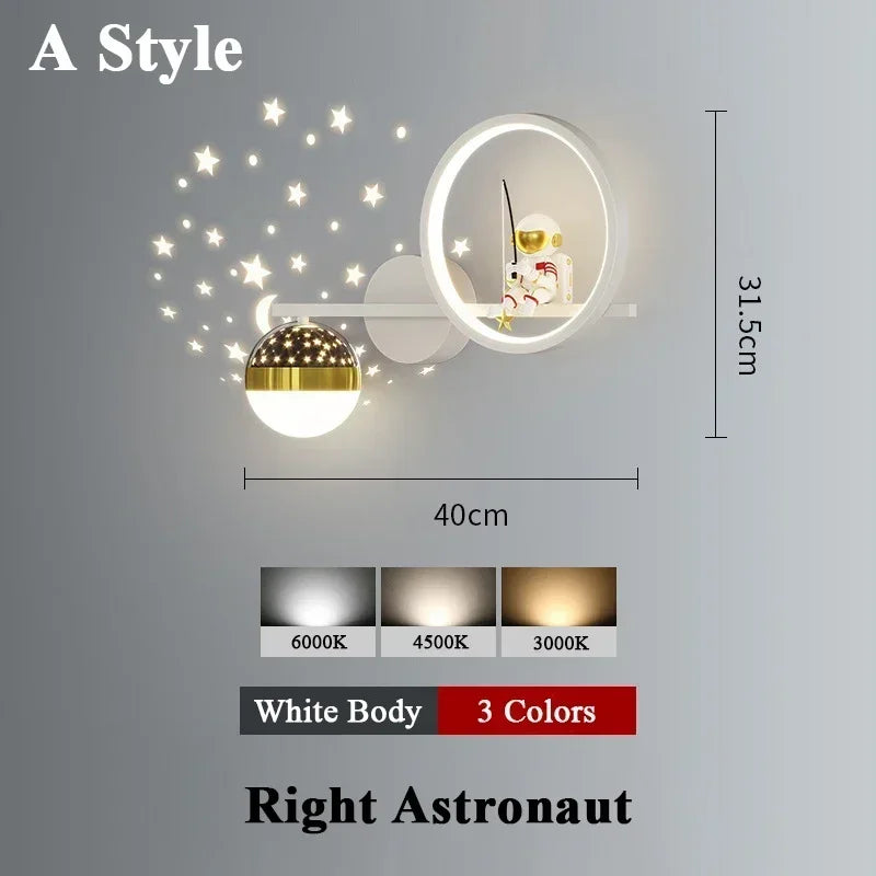 Star Astronaut Projector Wall Light