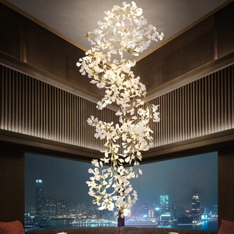 Chandelier en Feuilles de Ginkgo