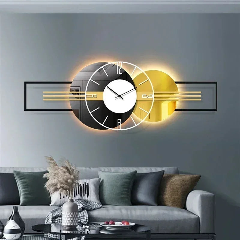 Horloge murale miroir de luxe