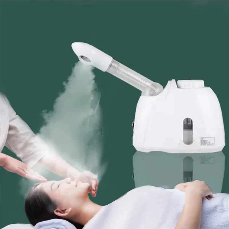 Vaporizador facial con ozono: humidificador de niebla cálida para limpieza profunda, cuidado de la piel y blanqueamiento