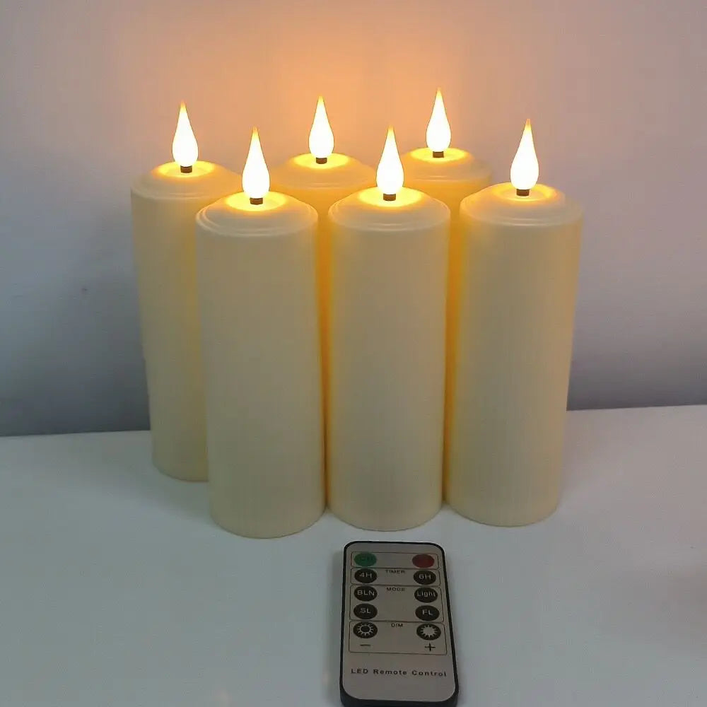 AmbianceRomane - Candele a colonna LED impermeabili con telecomando