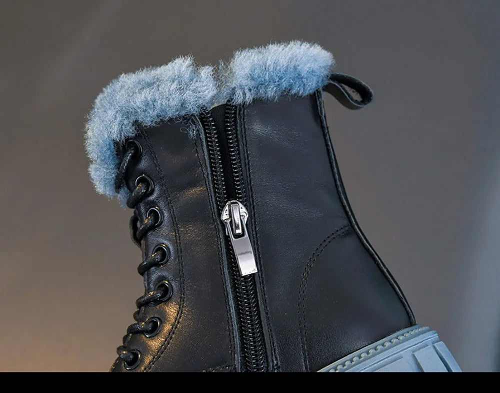 Botas de Inverno Modernas da Cindy: Calçado de Pelo Sintético Inspirado na Coreia para Raparigas dos 6 aos 18 Anos