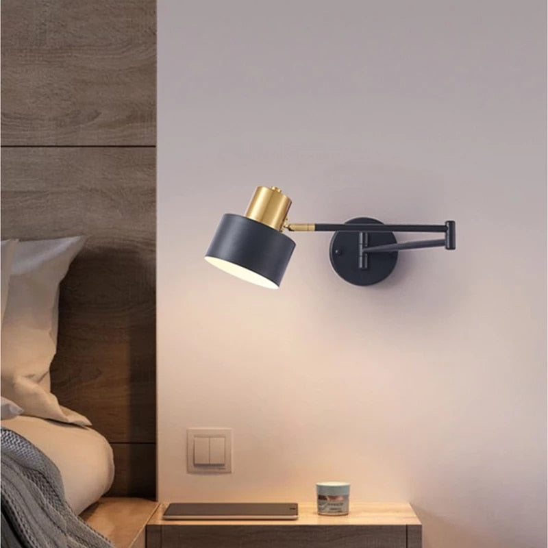 KIN Grace - Luces de pared con sensor táctil, brazo largo oscilante ajustable