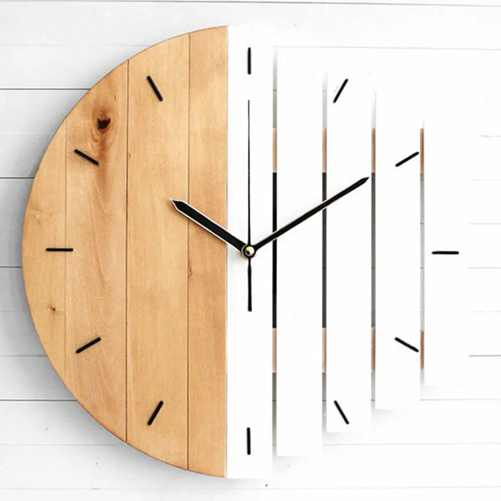 Rustic 12-Inch Wooden Wall Clock