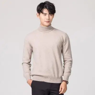 Miyabi: Turtleneck de malha japonesa em 60% cashmere e 35% algodão | Suéter Masculino