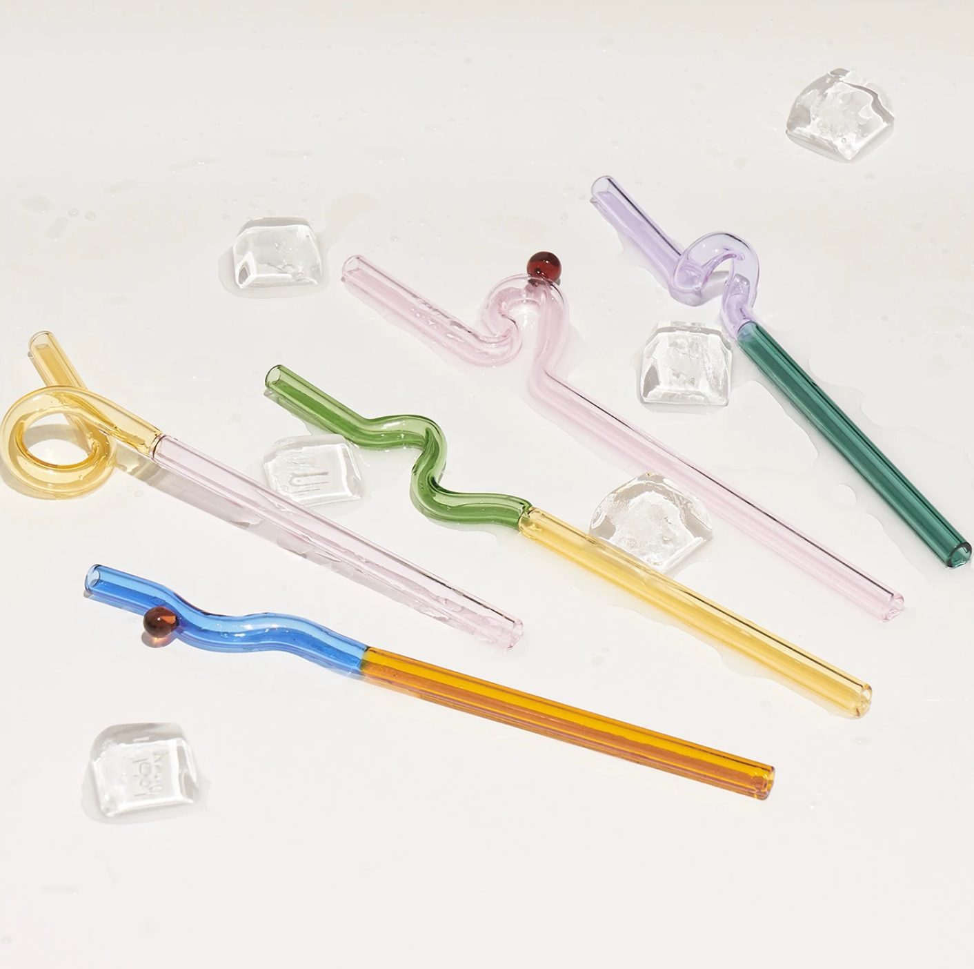 Twist Colorful Glass Straw