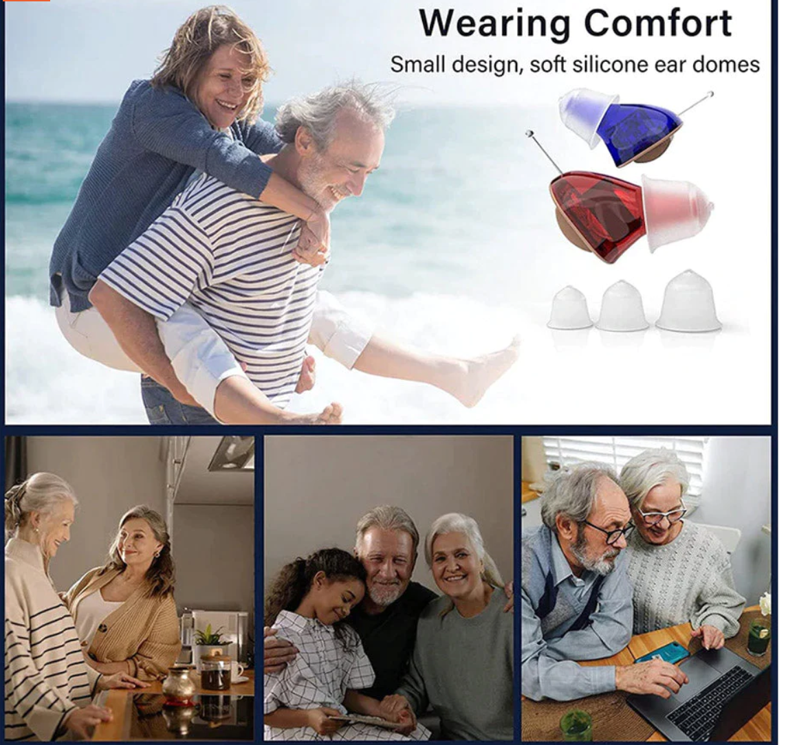 Rechargeable & Invisible Hearing Aids Pair