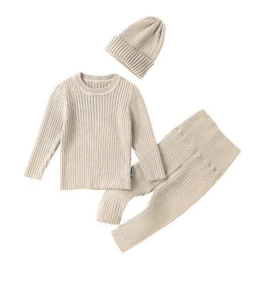 Conjunto de Sweater Zeya 3 Peças para Bebés - Conjunto de Malha Macia para Crianças