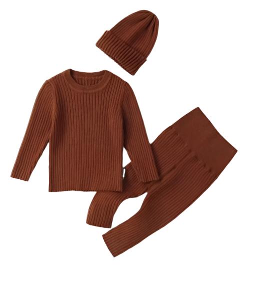 Conjunto de Sweater Zeya 3 Peças para Bebés - Conjunto de Malha Macia para Crianças