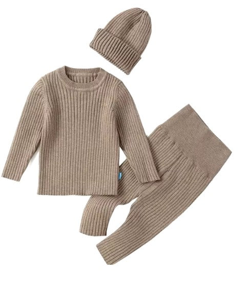 Set maglione in 3 pezzi Zeya, vestiti per bambini - Completo in maglia morbida per bambini