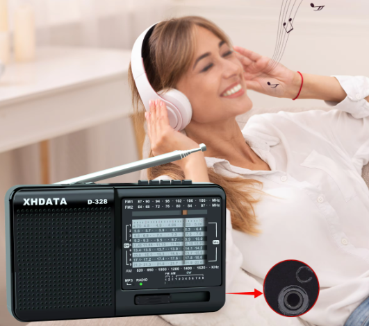 NovaTune D-328 Bärbar 12-bands Bluetooth-radio med MP3-spelare och TF-kortplats