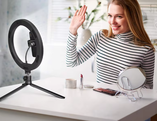 Stella LED Ring Light with Phone Holder & Tripod – Perfect for YouTube, TikTok & Live Streaming