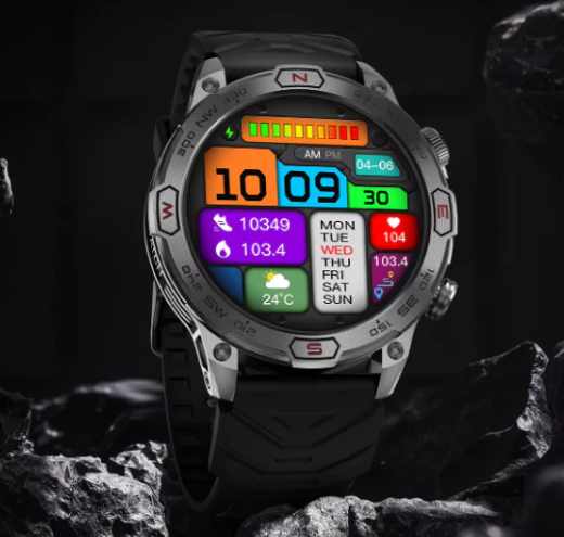 Astra 2024 Zewnętrzny Smartwatch – 1,43" AMOLED, Wodoodporny Tracker GPS z Połączeniami Bluetooth