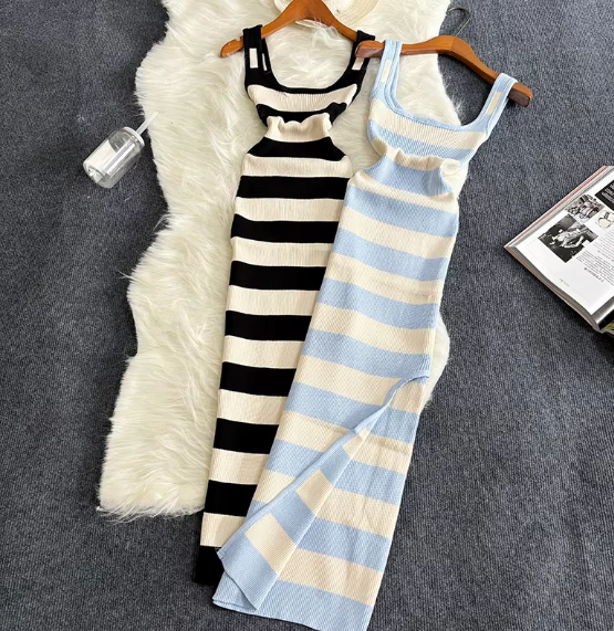 Winnie - Striped Summer Beach Bodycon Sundress