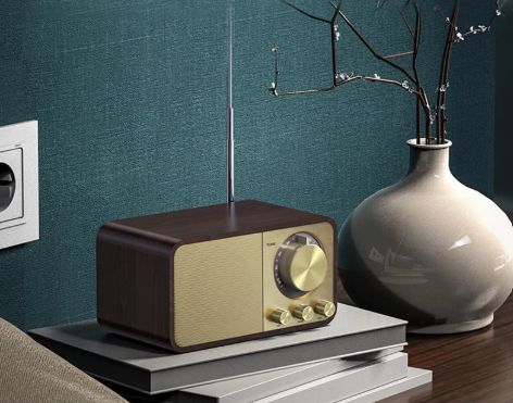 Haut-parleur Bluetooth Nostalgique - Subwoofer sans fil en bois rétro avec Bluetooth 5.0