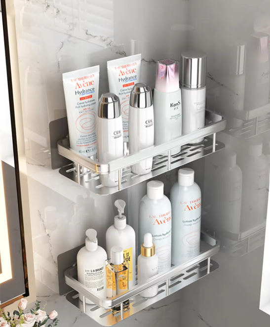 Winnie Wall-Mounted Shower Shelf – No-Drill Bathroom Organizer