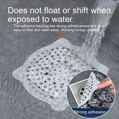 Disposable self-adhesive drain plate - anti-clogging, protection against insects and anti-hair