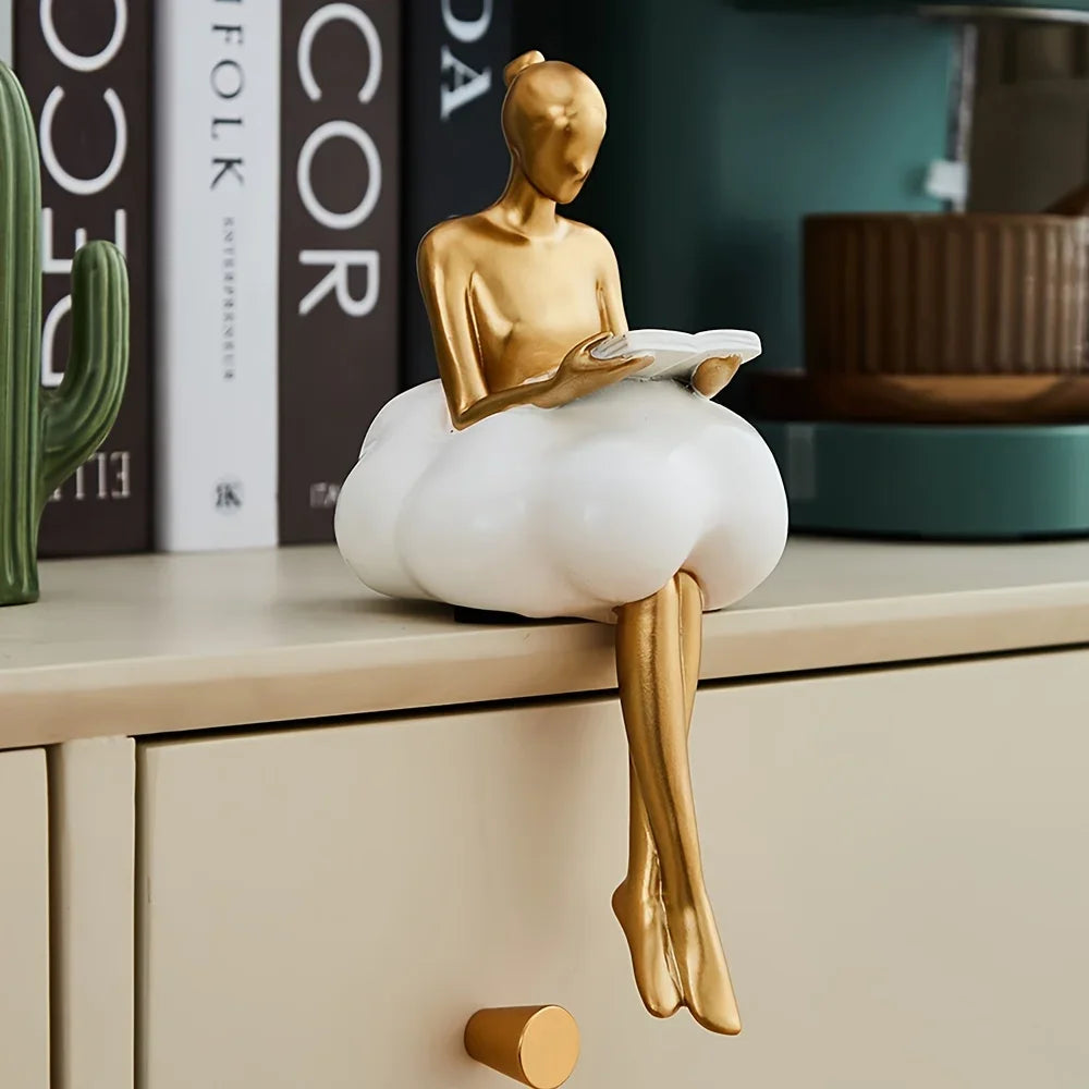 Cloud Girl Abstrakti Art Figurine Ornamentti