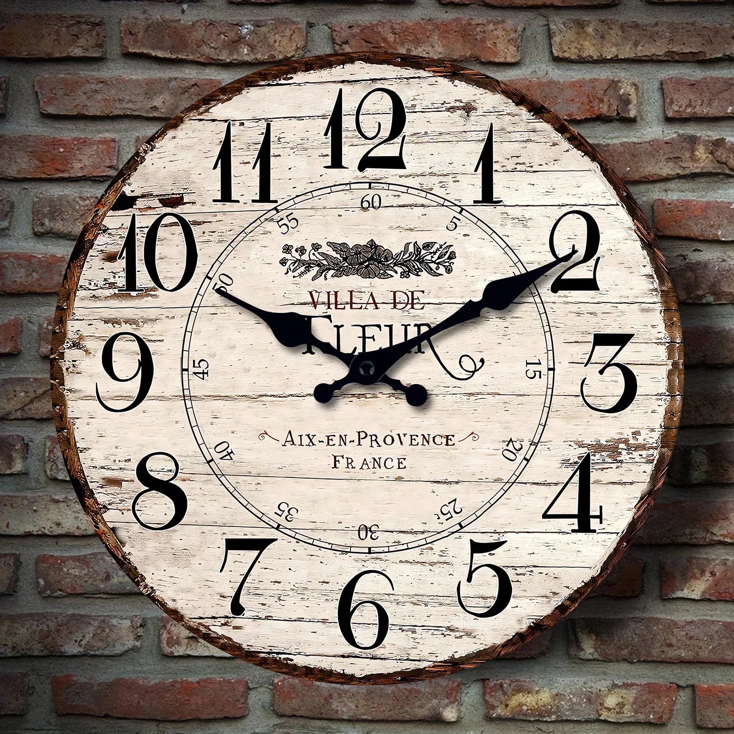 CountryTime – Horloge murale rustique sans tic-tac