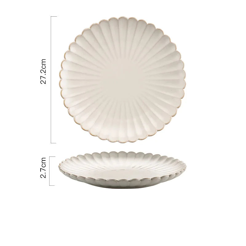 White Retro Ceramic Dishes Plates