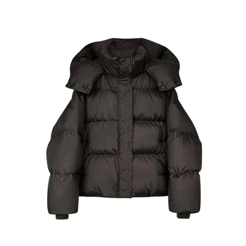 Ella Luxe Down Jacket - Women's 2024 Winter Fashion Hooded Puff Jacket