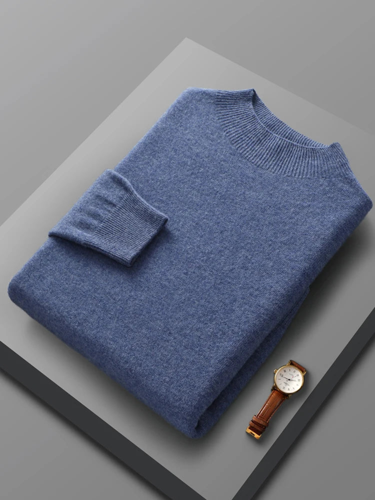 Elias: Autumn 100% Merino Wool Pullover Sweater Cashmere Knitwear