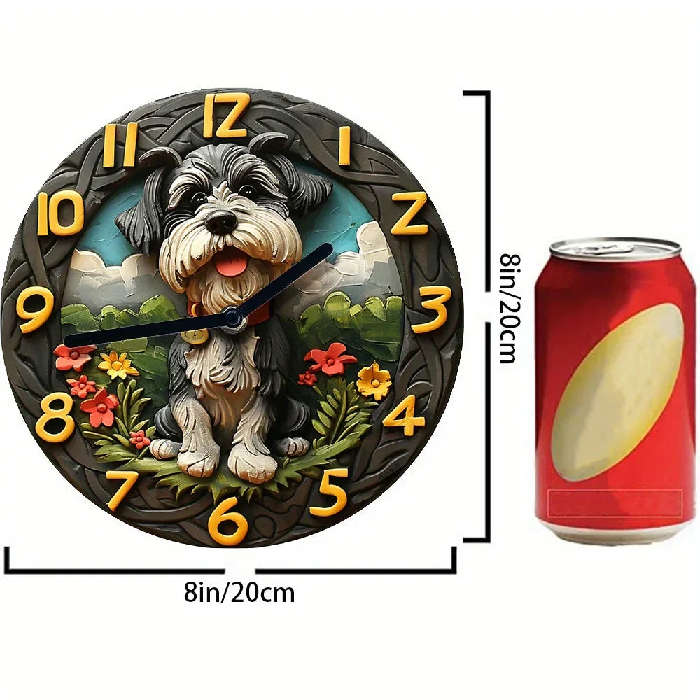 Chic Stille Schnauzer Wanduhr