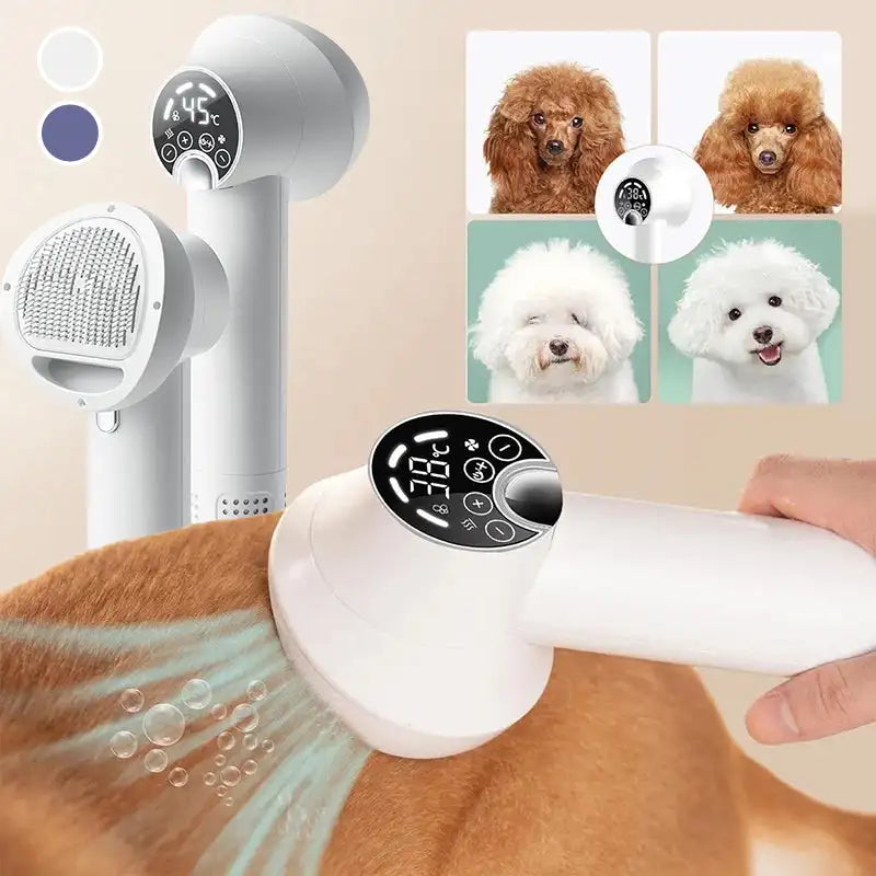 PurrfectDry - 2-in-1 Quiet Hair Dryer with Brush for Pets