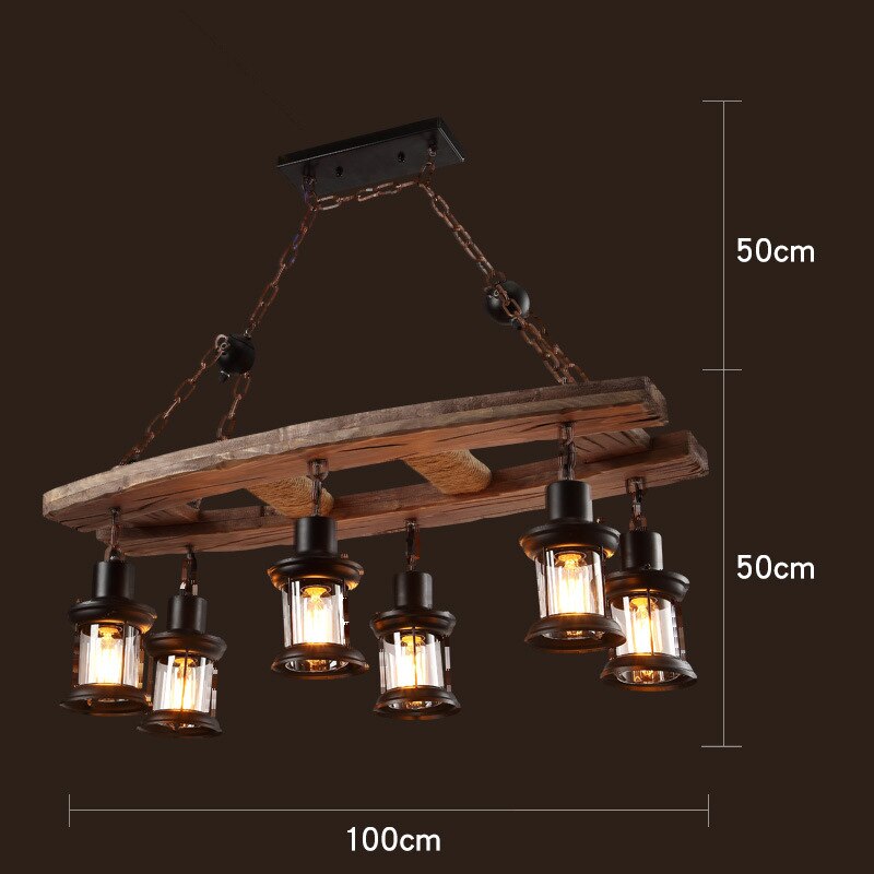 Antike Industrielle Retro Holz LED Decke