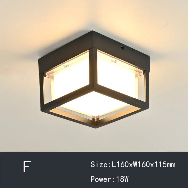 Geometric retro ceiling lights for corridor