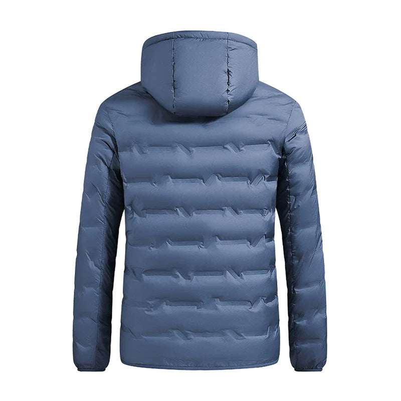 Nolan: Men's High-Quality White Duck Down Puffer Jacket - Windproof & Waterproof Hooded Winter Parka