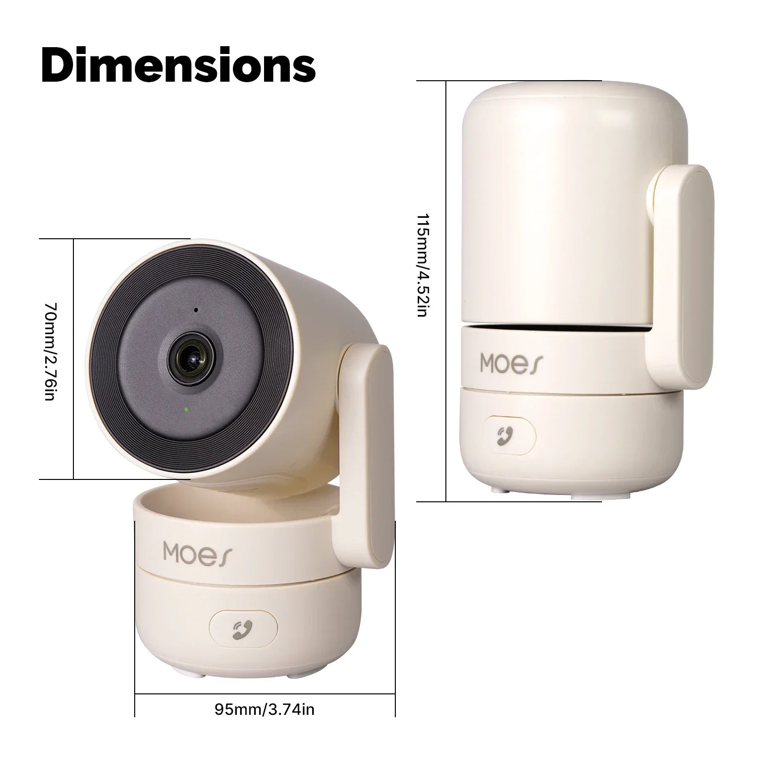 MOES Tuya WiFi Telecamera di sicurezza intelligente pan/tilt per interni da 4 MP HD