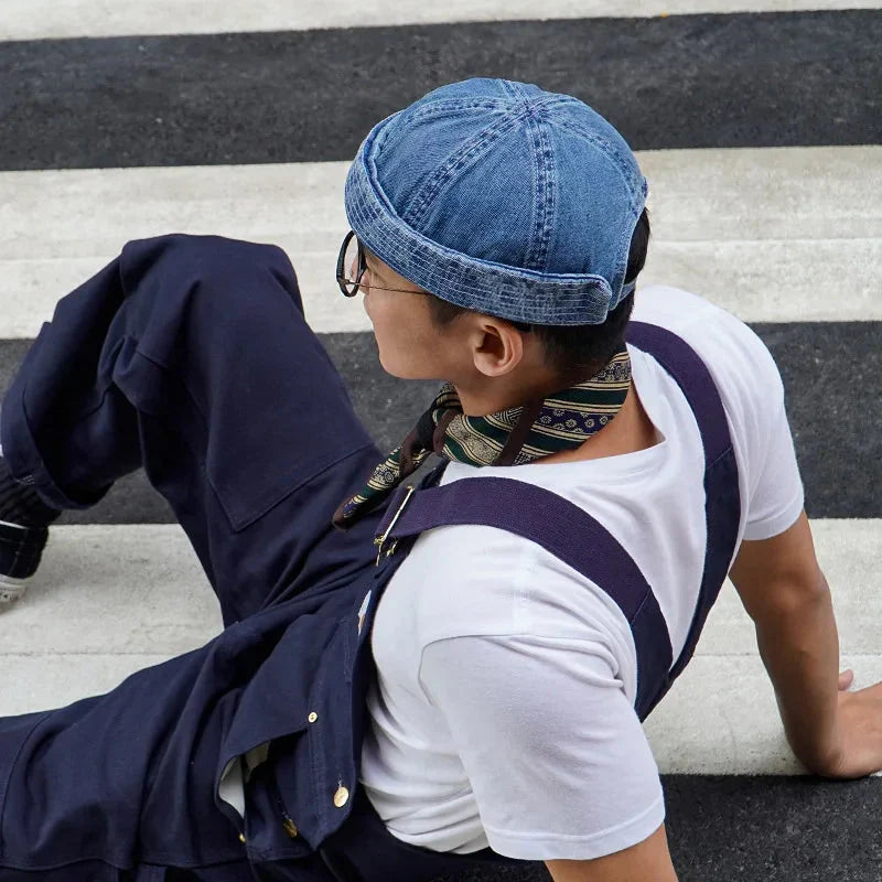 Cappellino arrotolabile in denim