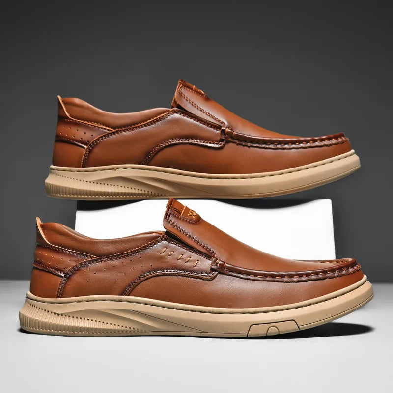 Carlo™ Genuine Cowhide Leather Shoes: Ultra Comfortable & Breathable