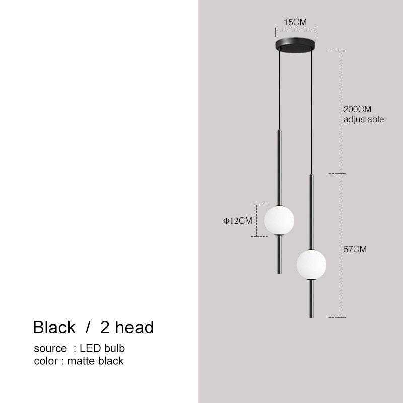 Moole Doon - Lampes suspendues nordiques simples en forme de boule de verre