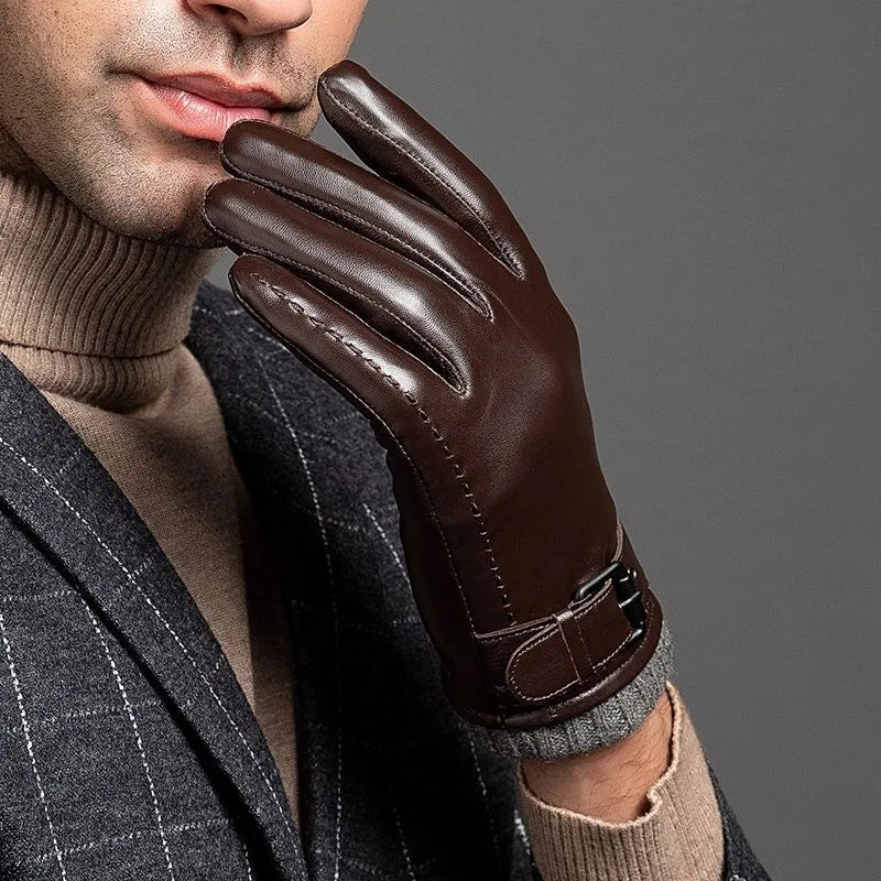 Leather Cashmere Cuff Gloves