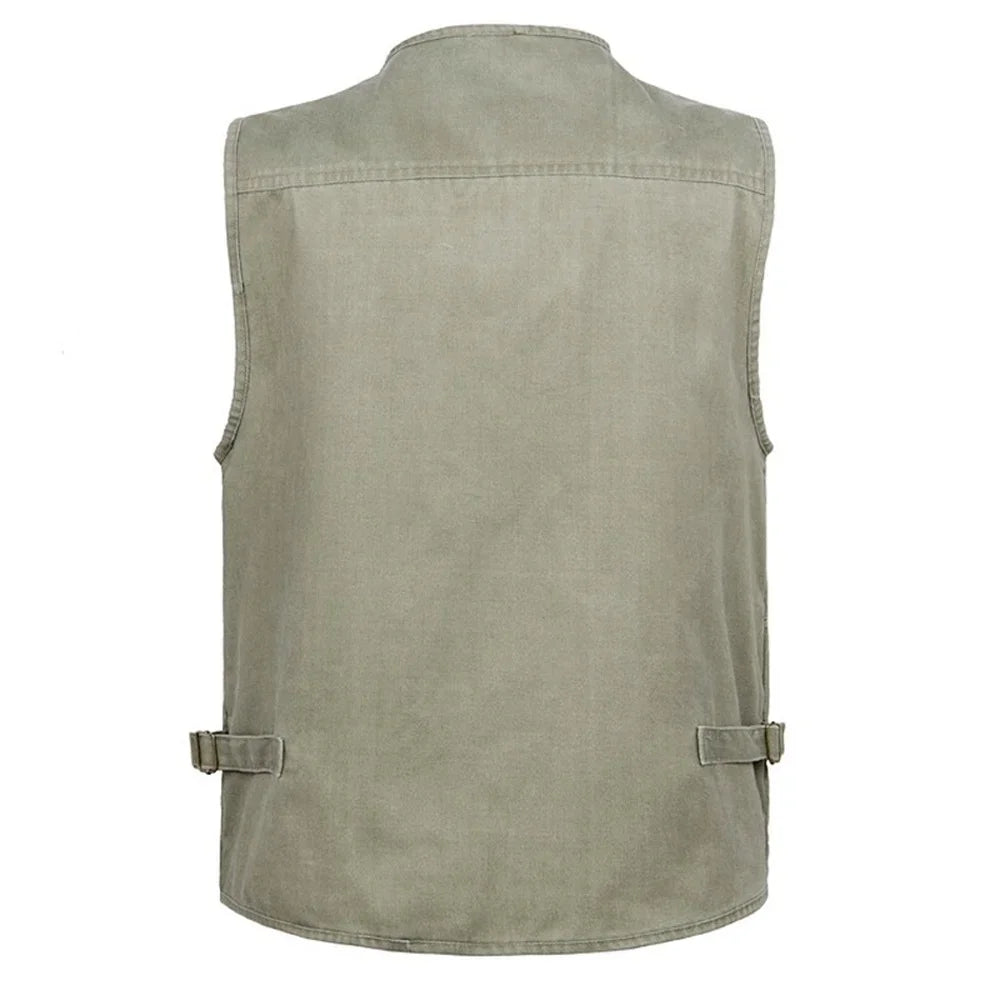 Gilet cargo sans manches en coton | Gilet 16 poches