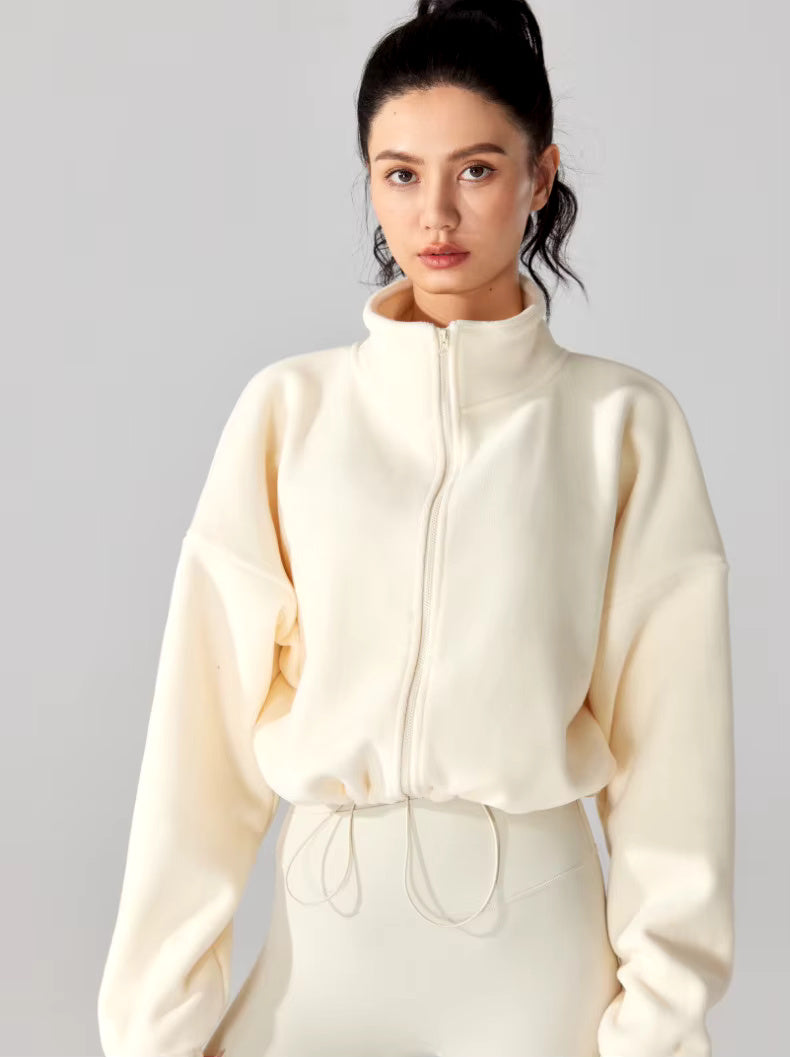 Casaco de Fleece Oversized Cortado para Desportos de Inverno