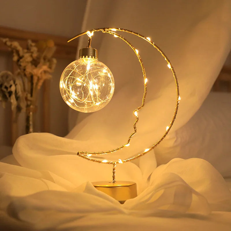 Lumière LED Twinkle Moon & Star – Lampe de décoration d'intérieur élégante pour Noël