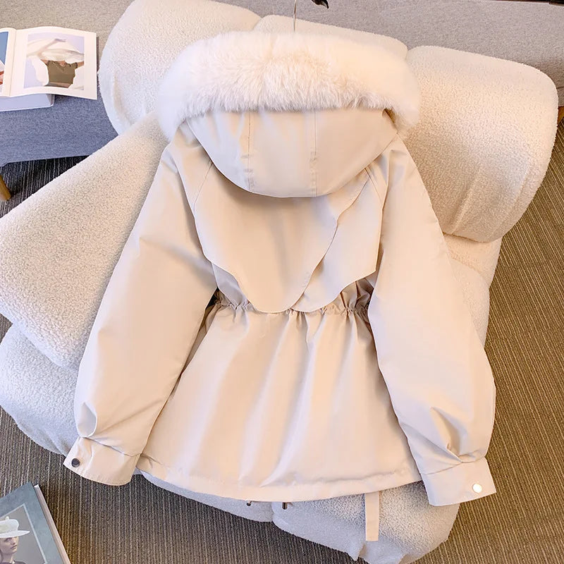 Doudoune à capuche doublée de polaire – Manteau d’hiver pour femme